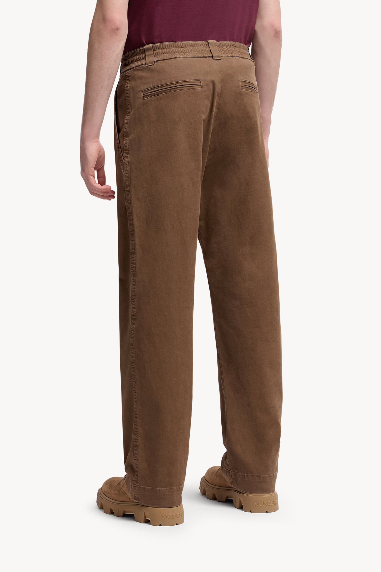 Pantalones de gabardina de algodón Hombre Marrón Moncler 5